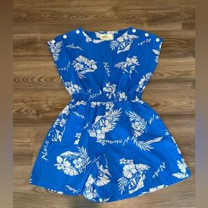 Live Honolulu Hawaii Playsuit Romper Beach Vacation Women’s size Medium Blue